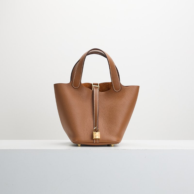 二手Hermès picotin 18 菜籃子/金棕金-0