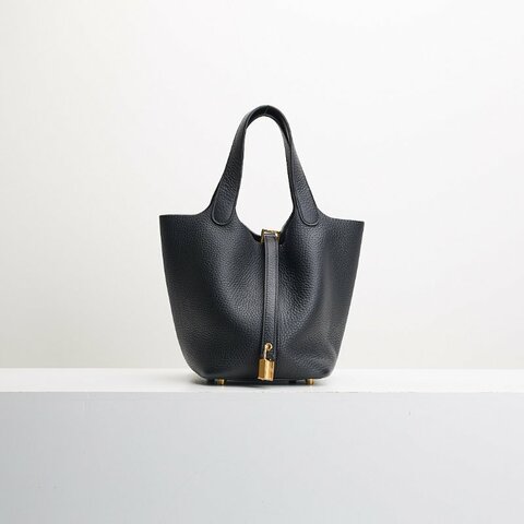 二手Hermès picotin 18 菜籃子/黑金Ｗ刻