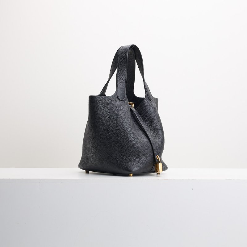 二手Hermès picotin 18 菜籃子/黑金W刻-1