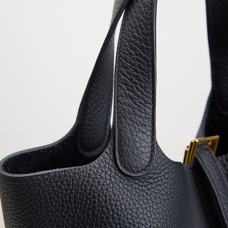 二手Hermès picotin 18 菜籃子/黑金W刻-9