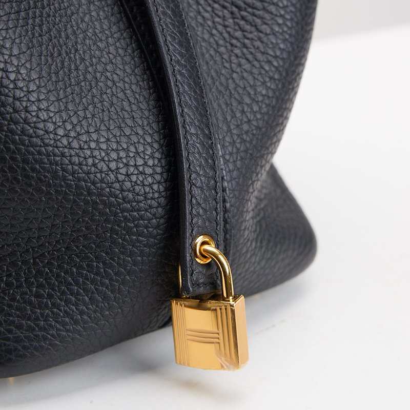 二手Hermès picotin 18 菜籃子/黑金W刻-11