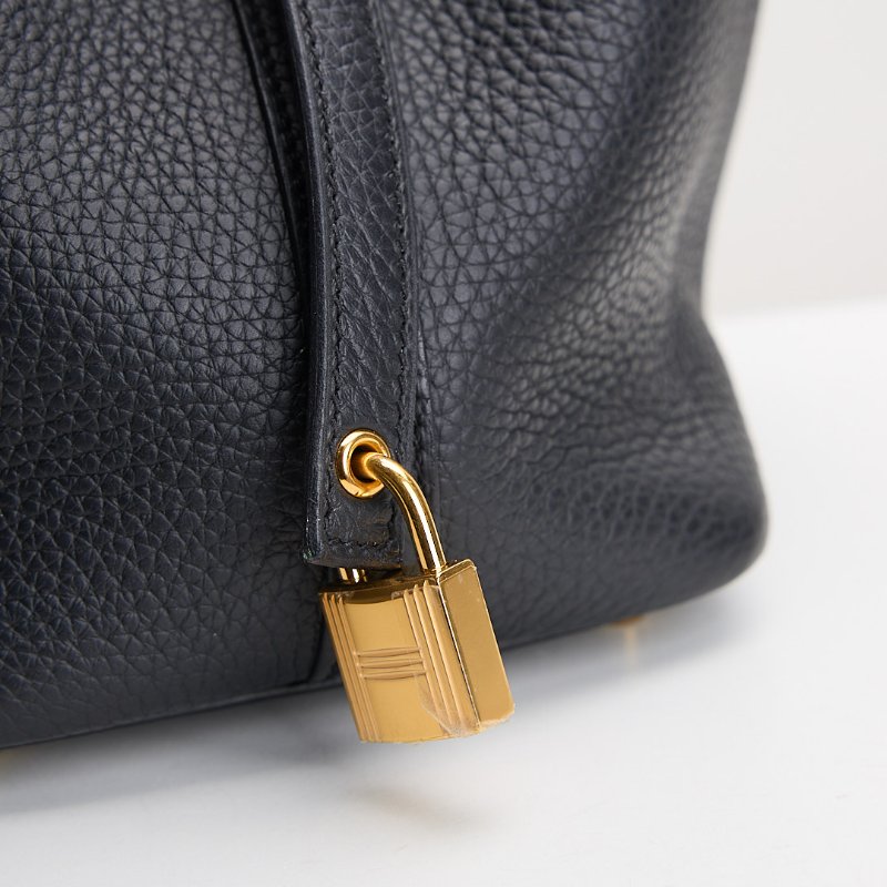 二手Hermès picotin 18 菜籃子/黑金W刻-12
