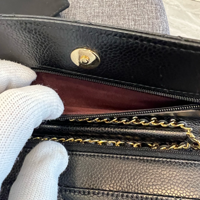 CHANEL 黑金WOC菱格紋荔枝牛皮包(寄賣)-2