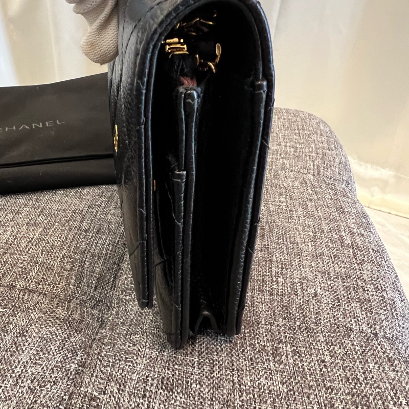 CHANEL 黑金WOC菱格紋荔枝牛皮包(寄賣)-5