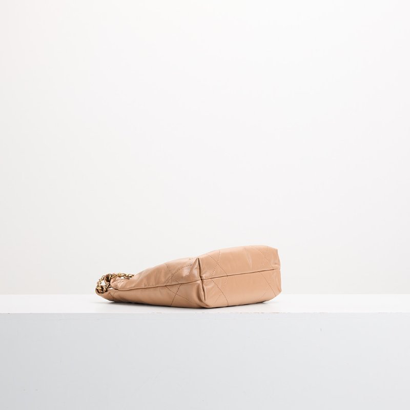 二手Chanel 22bag mini 奶茶色-3