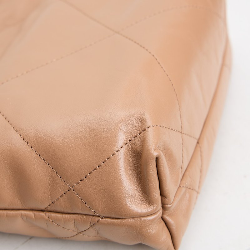 二手Chanel 22bag mini 奶茶色-7