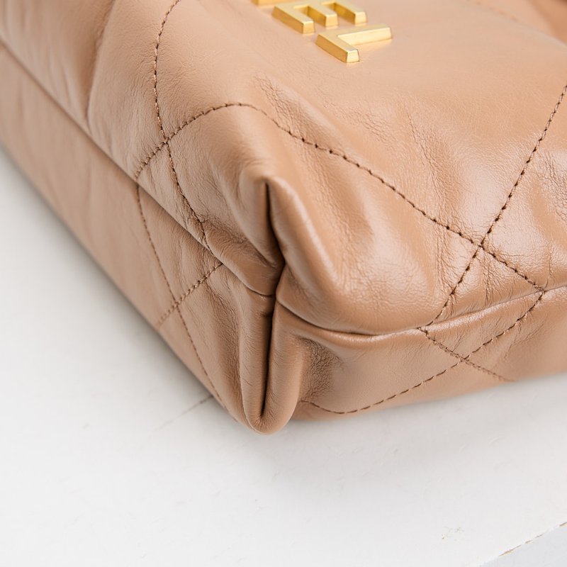 二手Chanel 22bag mini 奶茶色-8