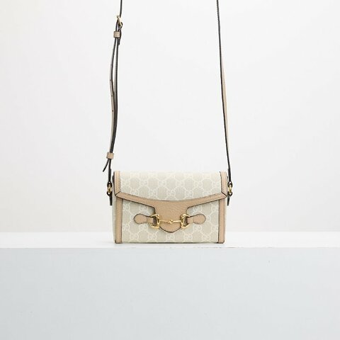 二手Gucci 1955橫版手機包 燕麥色