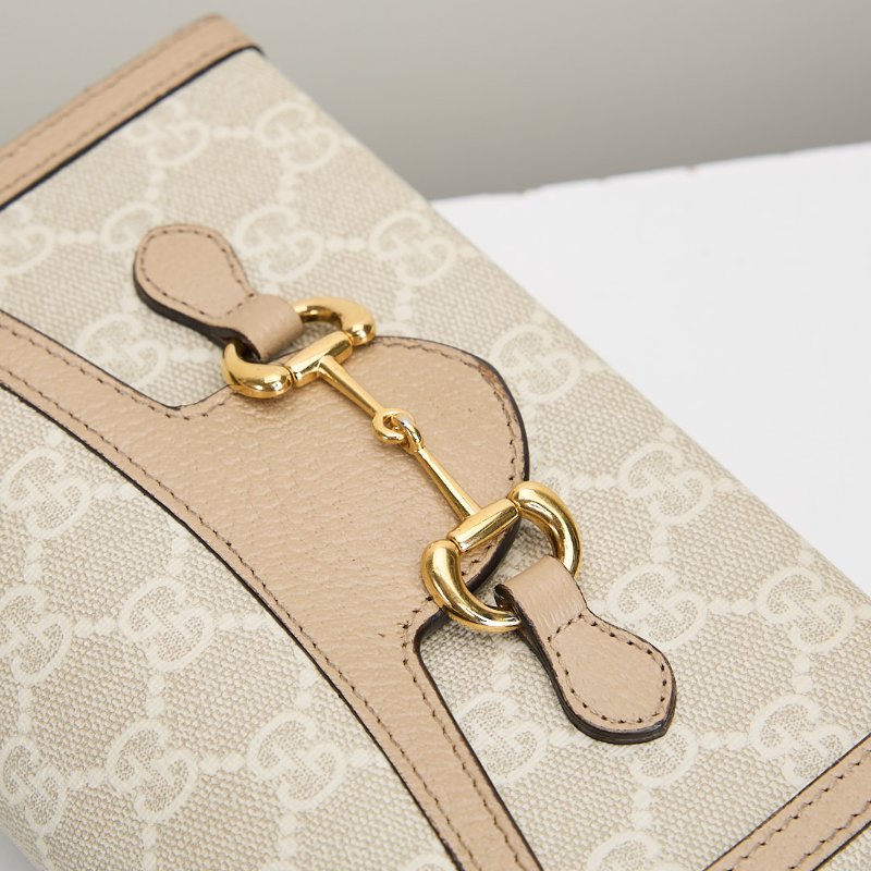 二手Gucci 1955橫版手機包 燕麥色-3