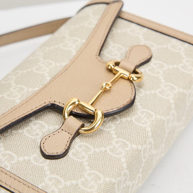 二手Gucci 1955橫版手機包 燕麥色-4