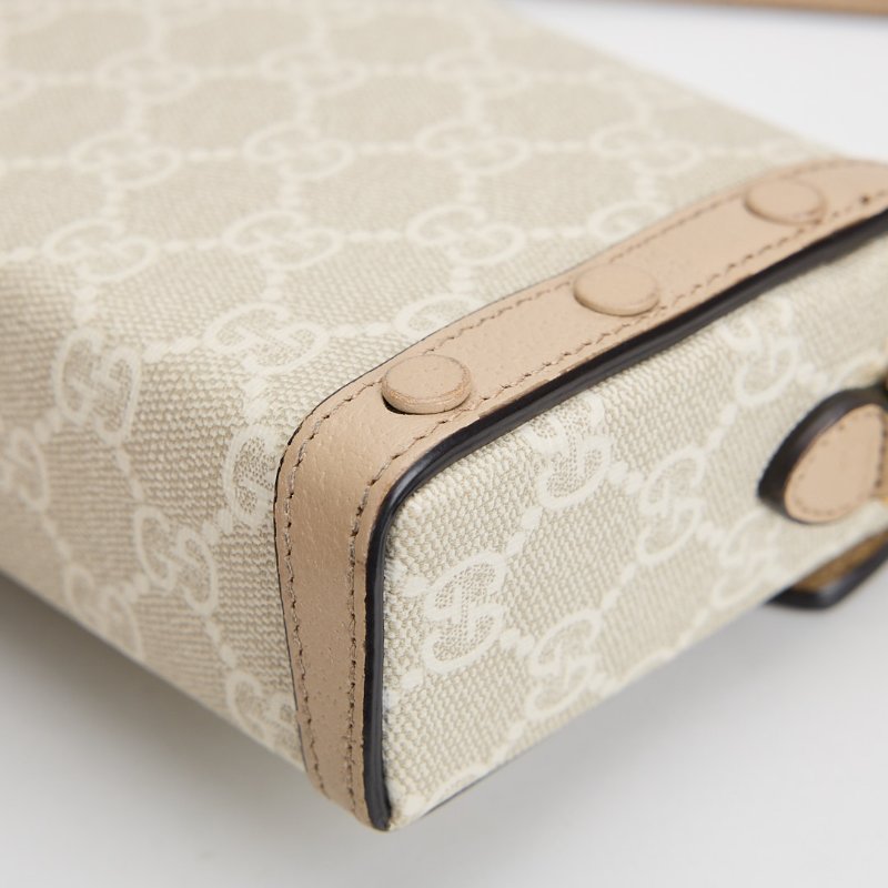 二手Gucci 1955橫版手機包 燕麥色-8