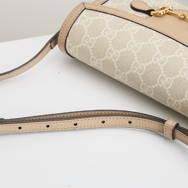 二手Gucci 1955橫版手機包 燕麥色-10