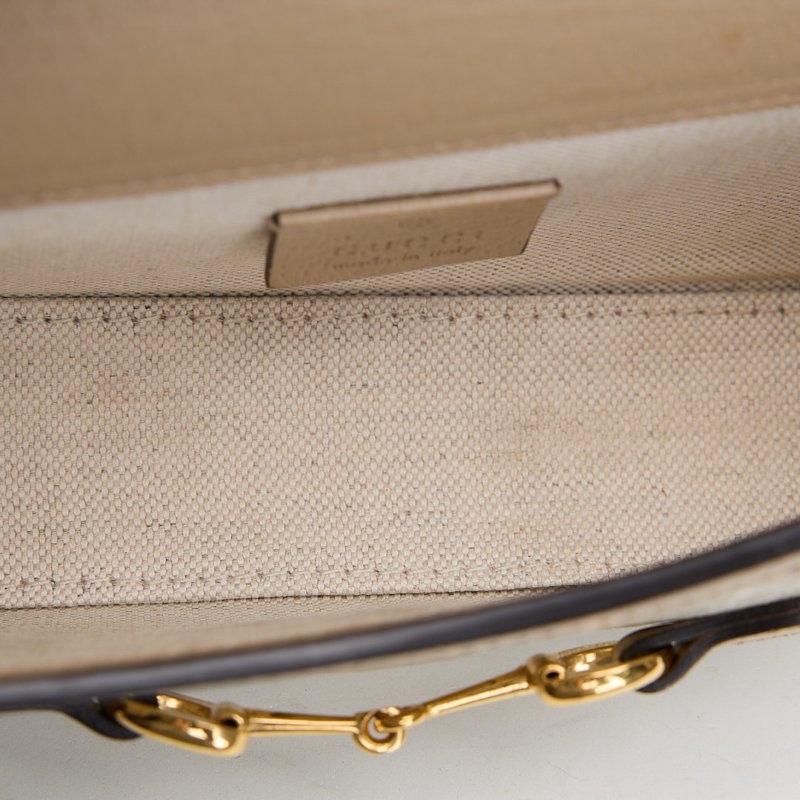 二手Gucci 1955橫版手機包 燕麥色-16