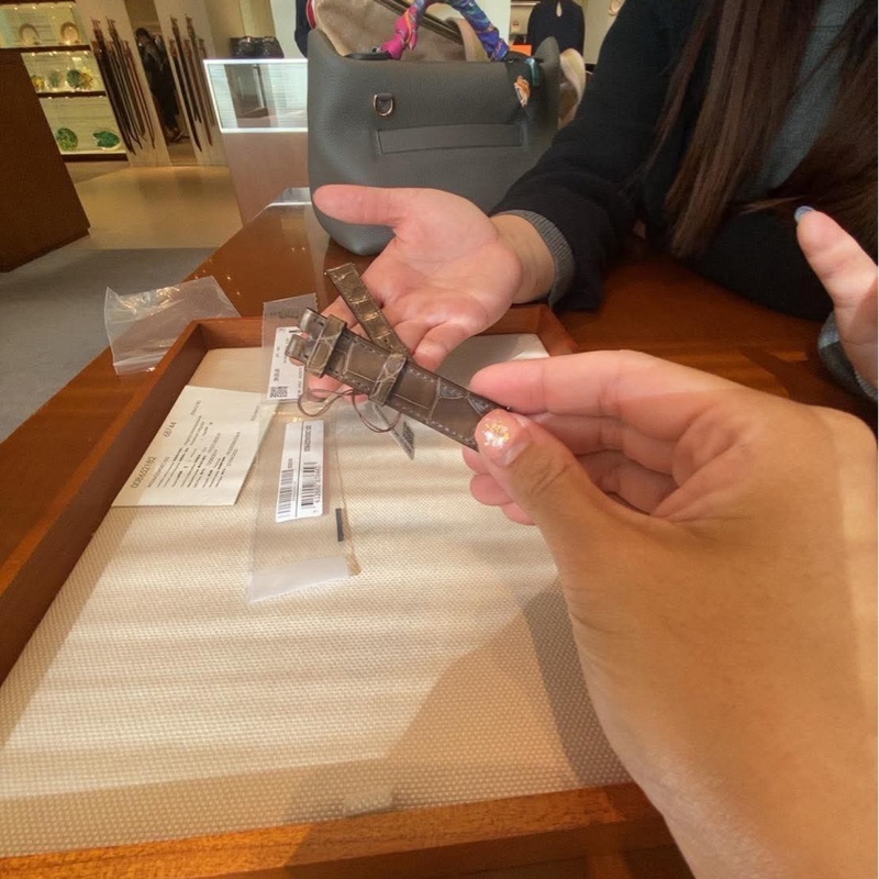 愛馬仕Hermas H鑲鑽鱷魚皮手錶21x30mm女錶⌚️-8