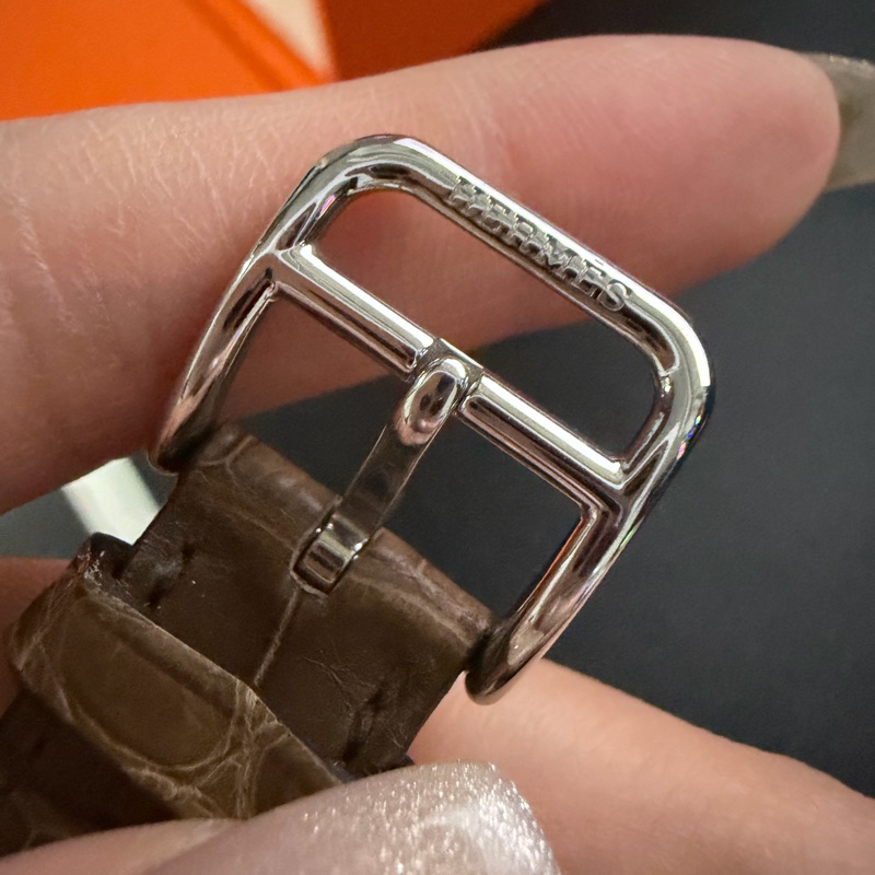 愛馬仕Hermas H鑲鑽鱷魚皮手錶21x30mm女錶⌚️-12