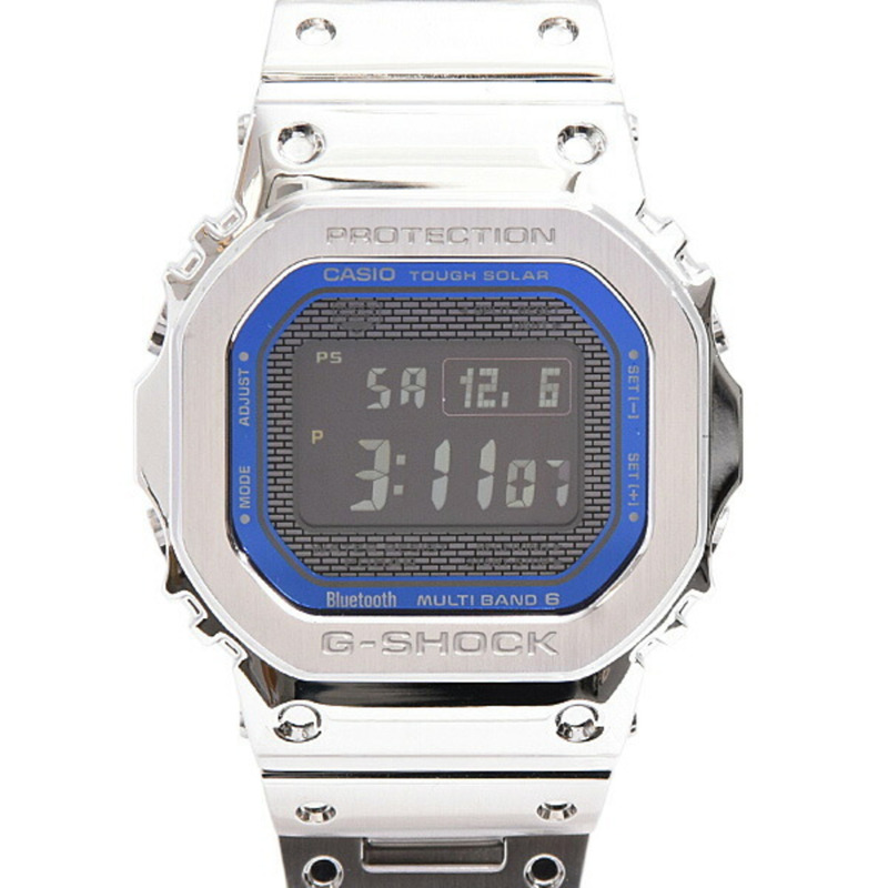 卡西歐男士 G-SHOCK 全金屬 5000 系列太陽能不鏽鋼數位錶盤腕錶 GMW-B5000D-2JF-0