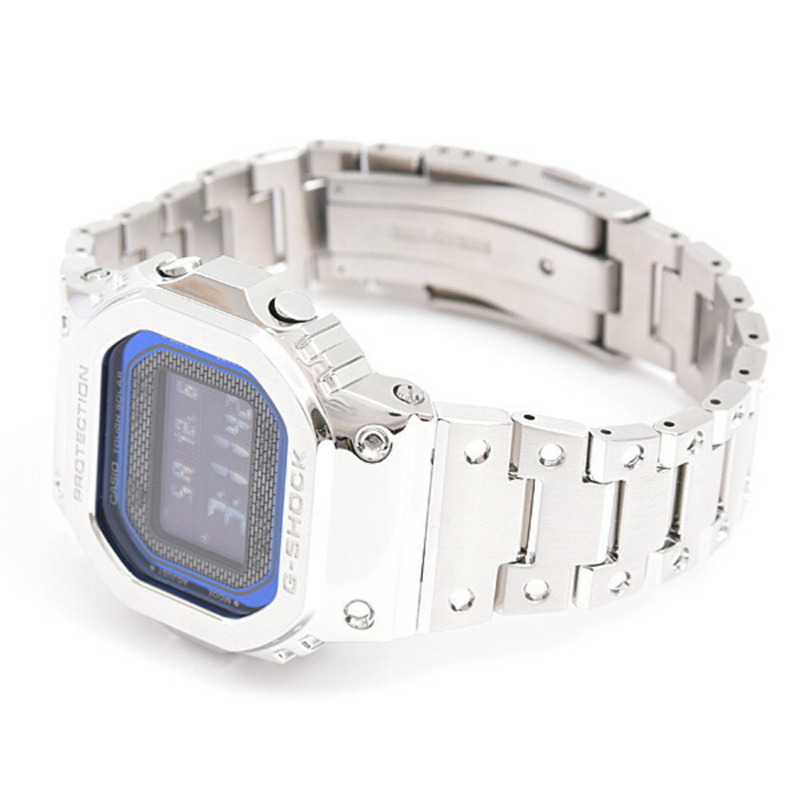 卡西歐男士 G-SHOCK 全金屬 5000 系列太陽能不鏽鋼數位錶盤腕錶 GMW-B5000D-2JF-1