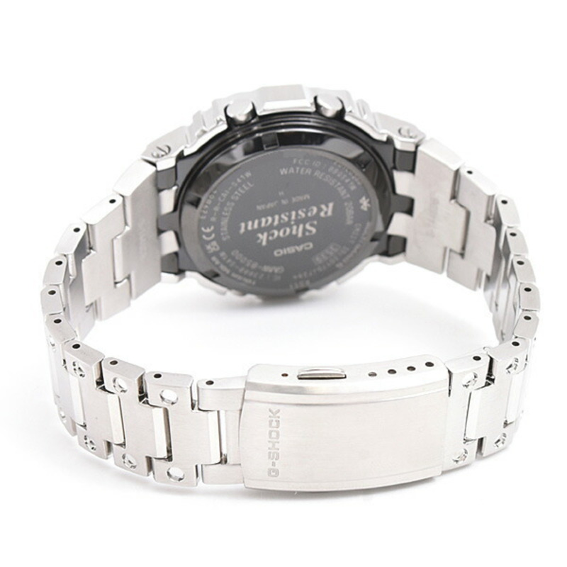 卡西歐男士 G-SHOCK 全金屬 5000 系列太陽能不鏽鋼數位錶盤腕錶 GMW-B5000D-2JF-2