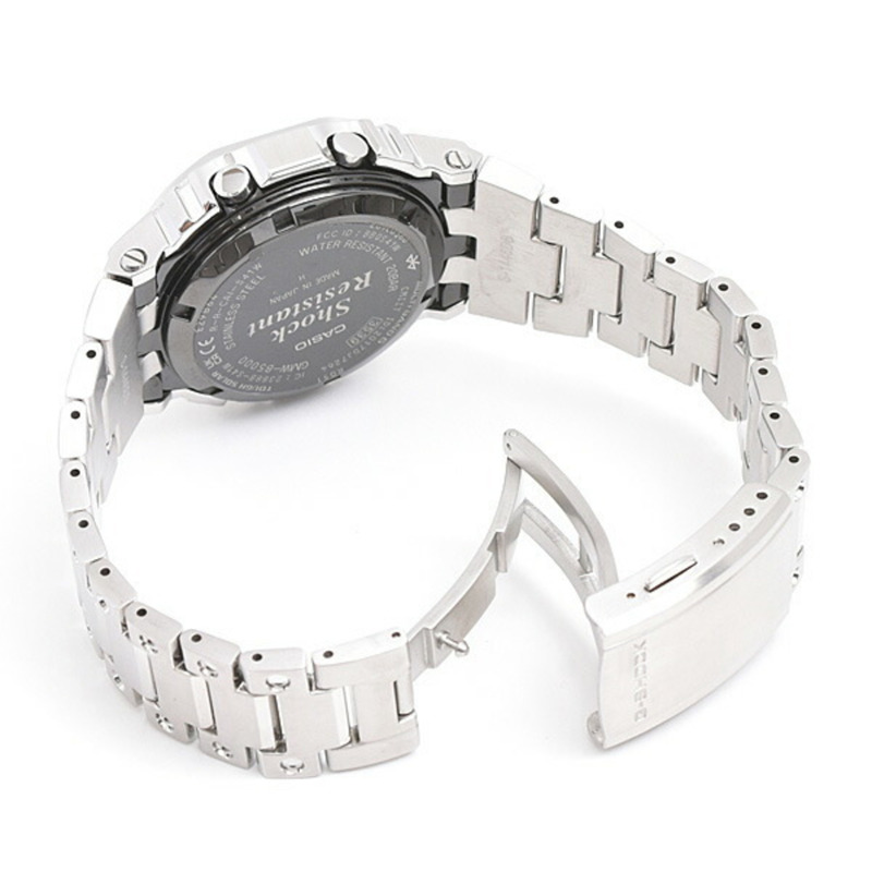 卡西歐男士 G-SHOCK 全金屬 5000 系列太陽能不鏽鋼數位錶盤腕錶 GMW-B5000D-2JF-3