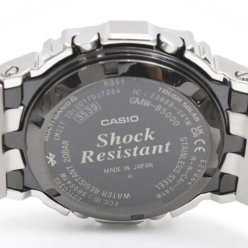 卡西歐男士 G-SHOCK 全金屬 5000 系列太陽能不鏽鋼數位錶盤腕錶 GMW-B5000D-2JF-4