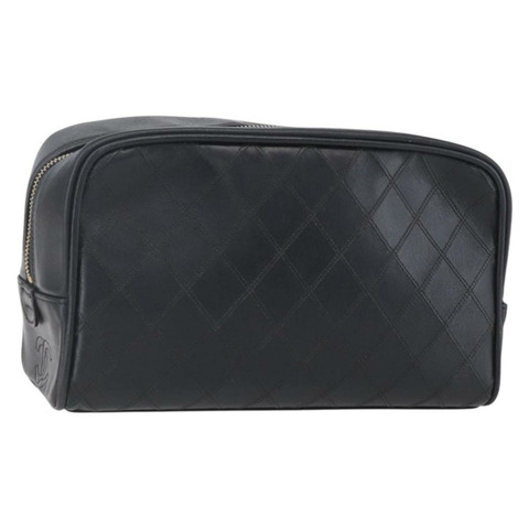 香奈兒雙色手拿包，漆皮材質，黑色金色雙C標誌，正品編號mr1631