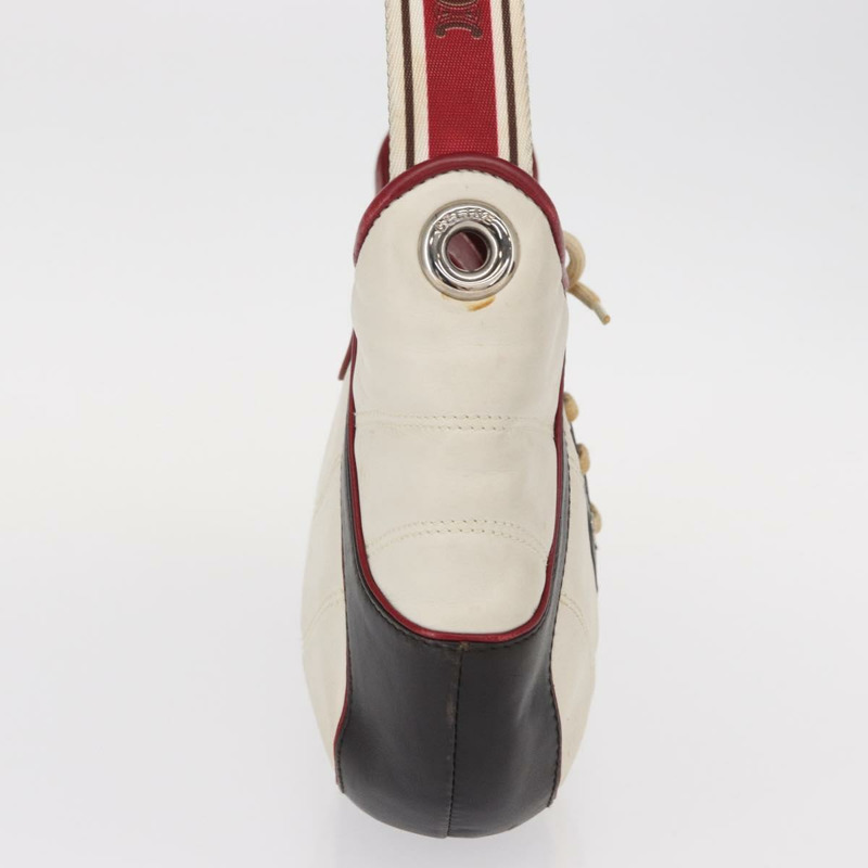 【日本直送】CELINE 2002世界盃單肩包 皮革 白色 黑色 銀色 Auth mr1649-3