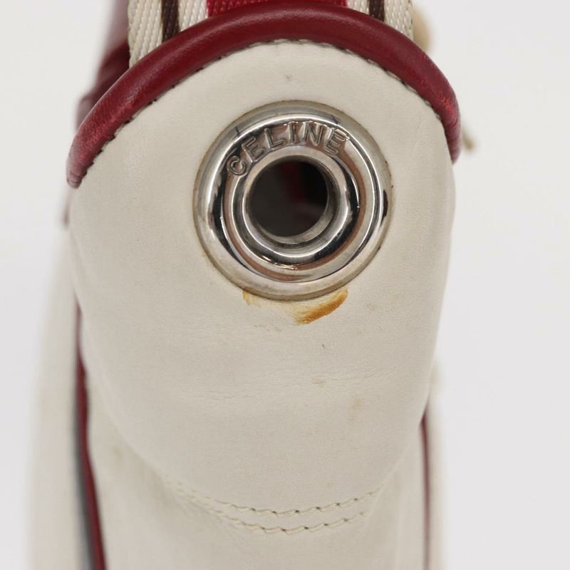 【日本直送】CELINE 2002世界盃單肩包 皮革 白色 黑色 銀色 Auth mr1649-4