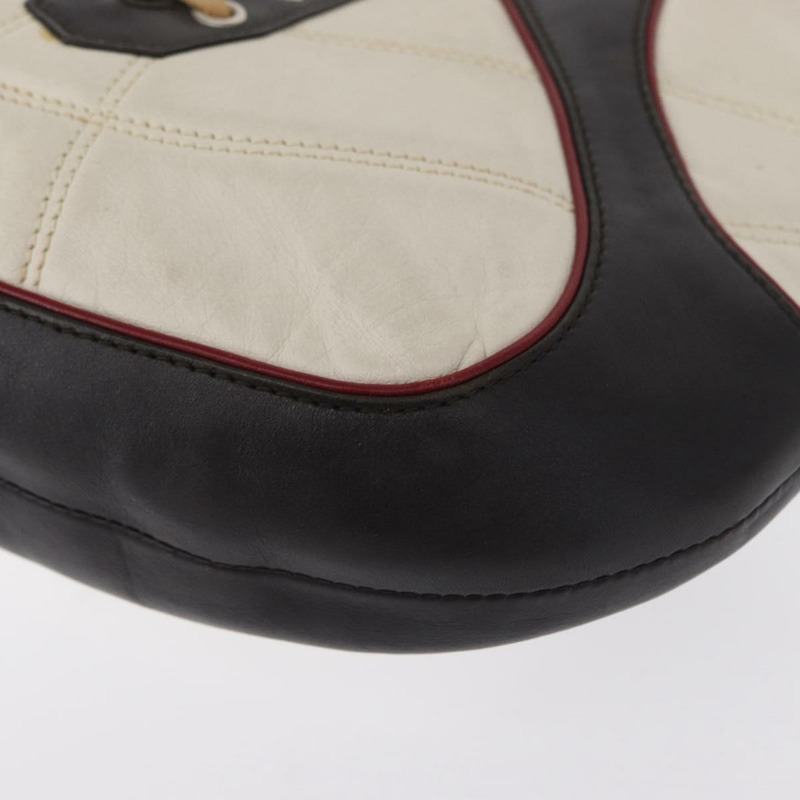【日本直送】CELINE 2002世界盃單肩包 皮革 白色 黑色 銀色 Auth mr1649-14
