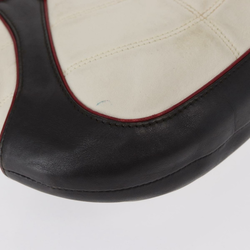 【日本直送】CELINE 2002世界盃單肩包 皮革 白色 黑色 銀色 Auth mr1649-15