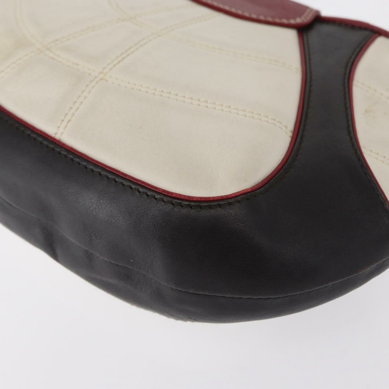 【日本直送】CELINE 2002世界盃單肩包 皮革 白色 黑色 銀色 Auth mr1649-16