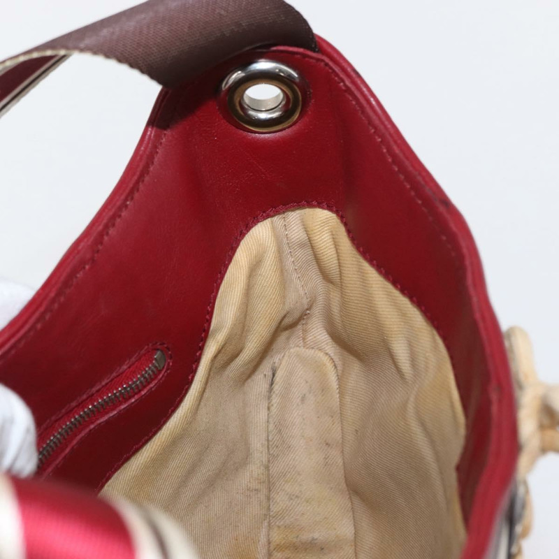 【日本直送】CELINE 2002世界盃單肩包 皮革 白色 黑色 銀色 Auth mr1649-20