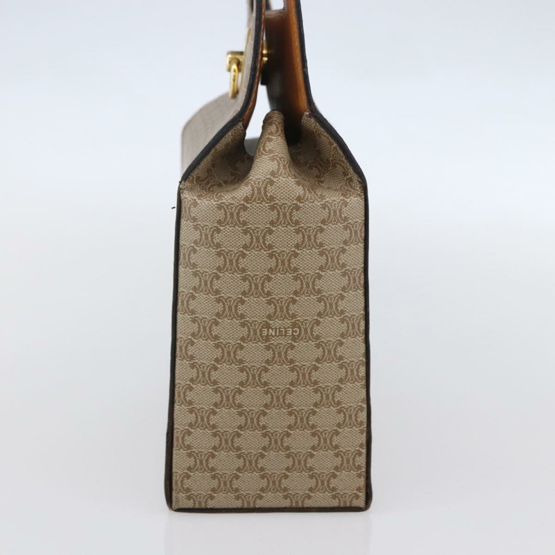 【日本直送】CELINE Macadam帆布手提包 PVC 米色 金色 Auth mr1651-3