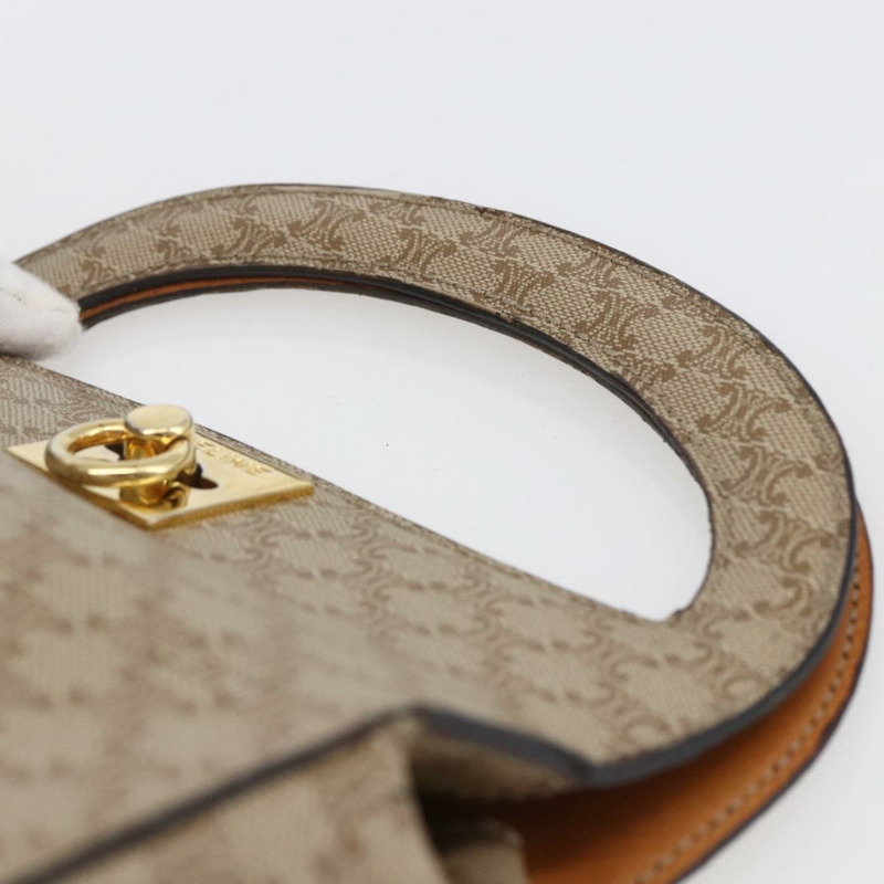 【日本直送】CELINE Macadam帆布手提包 PVC 米色 金色 Auth mr1651-7