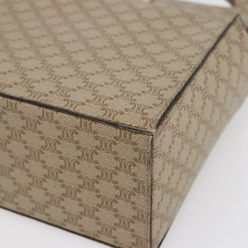 【日本直送】CELINE Macadam帆布手提包 PVC 米色 金色 Auth mr1651-8