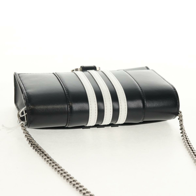 【日本直送】BALENCIAGA 與 Adidas 聯名款鏈條包,黑色皮革,貨號 656050,正品 mr1601M-5
