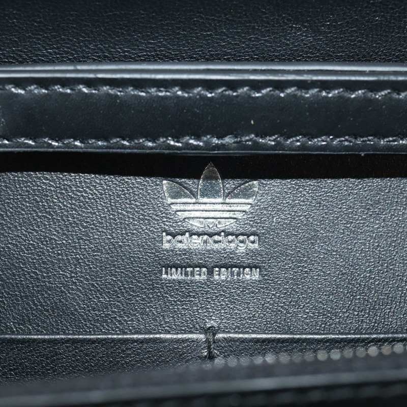 【日本直送】BALENCIAGA 與 Adidas 聯名款鏈條包,黑色皮革,貨號 656050,正品 mr1601M-21