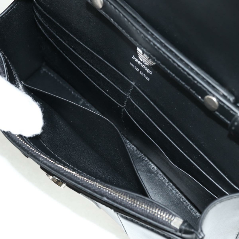 【日本直送】BALENCIAGA 與 Adidas 聯名款鏈條包,黑色皮革,貨號 656050,正品 mr1601M-24