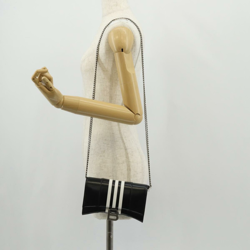 【日本直送】BALENCIAGA 與 Adidas 聯名款鏈條包,黑色皮革,貨號 656050,正品 mr1601M-27