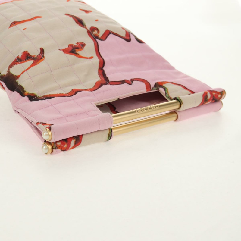 【日本直送】香奈兒 Choco Bar 手提包 帆布 金粉色 CC 標誌 正品 154030M-5