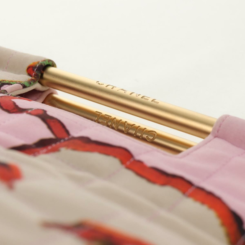 【日本直送】香奈兒 Choco Bar 手提包 帆布 金粉色 CC 標誌 正品 154030M-6