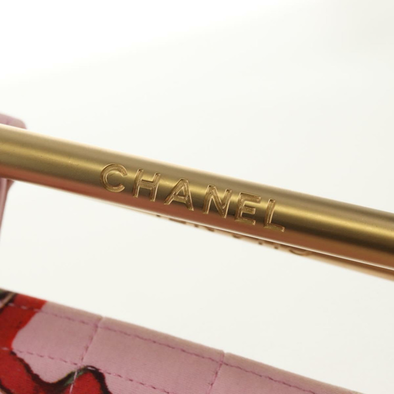 【日本直送】香奈兒 Choco Bar 手提包 帆布 金粉色 CC 標誌 正品 154030M-13