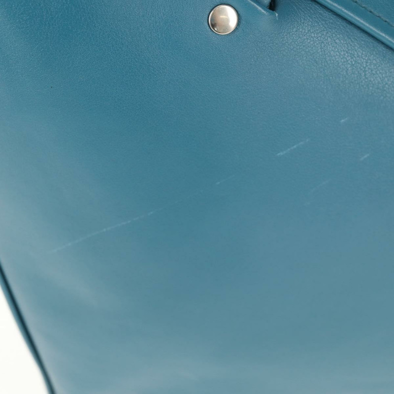 【日本直送】BALENCIAGA 三角形旅行包 M 號,皮革材質,兩用,淺藍色,貨號 476974,正品編號 154084V-3