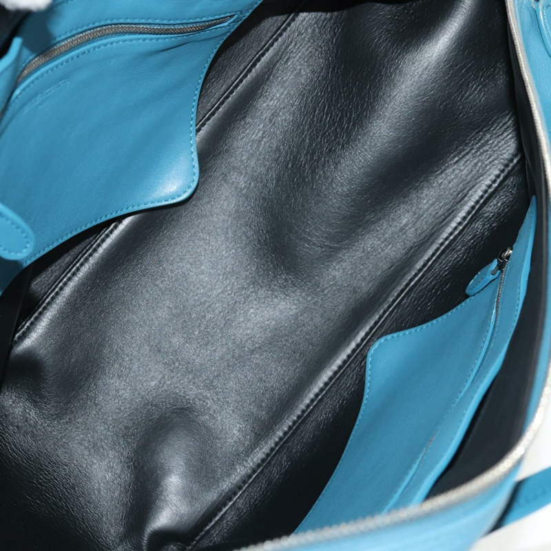 【日本直送】BALENCIAGA 三角形旅行包 M 號,皮革材質,兩用,淺藍色,貨號 476974,正品編號 154084V-9