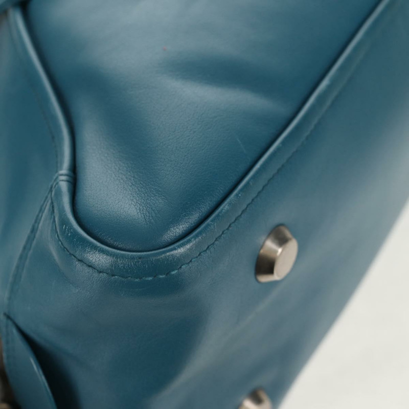 【日本直送】BALENCIAGA 三角形旅行包 M 號,皮革材質,兩用,淺藍色,貨號 476974,正品編號 154084V-18