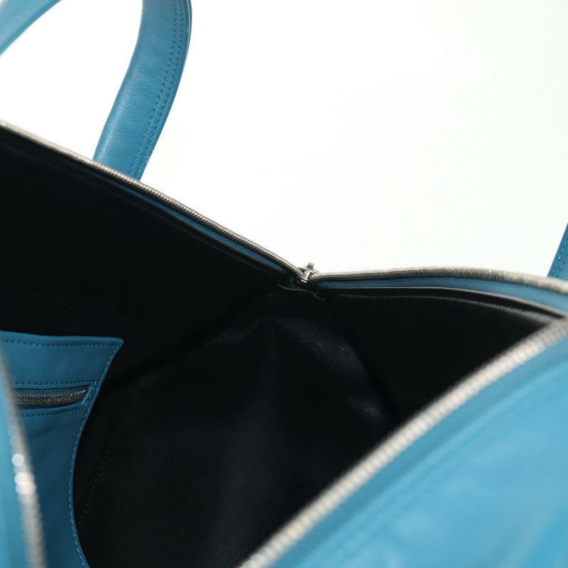 【日本直送】BALENCIAGA 三角形旅行包 M 號,皮革材質,兩用,淺藍色,貨號 476974,正品編號 154084V-24