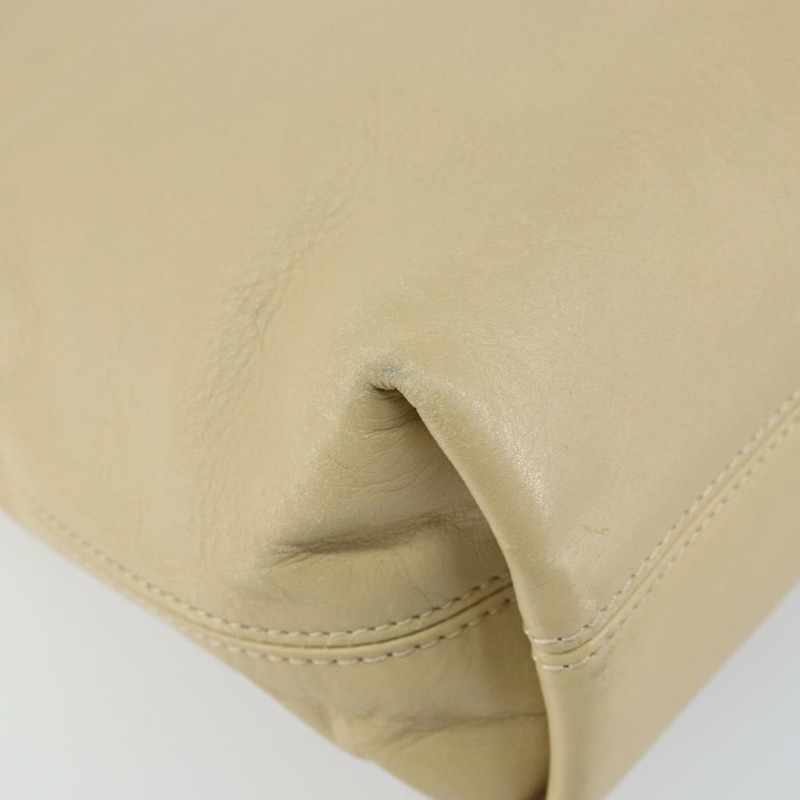 【日本直送】香奈兒羊皮手提包 米色 金色 CC 標誌 正品 BA8261-13