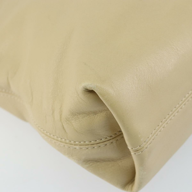 【日本直送】香奈兒羊皮手提包 米色 金色 CC 標誌 正品 BA8261-15