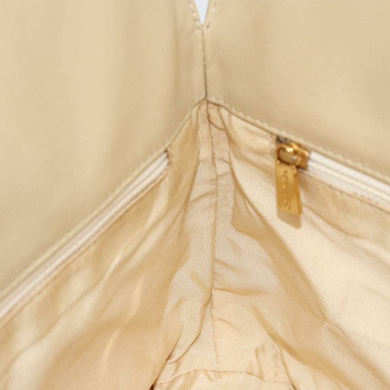 【日本直送】香奈兒羊皮手提包 米色 金色 CC 標誌 正品 BA8261-18