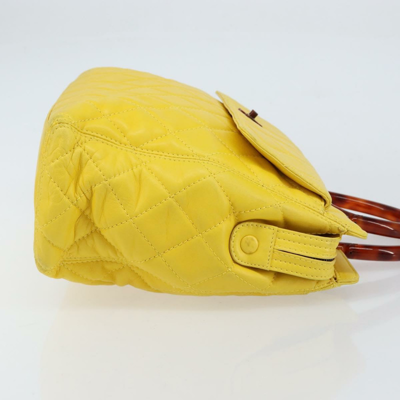 【日本直送】香奈兒 Matelasse 手袋,羊皮,黃色,CC 標誌,正品 BA8254-2