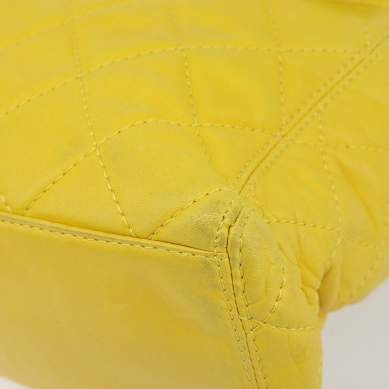 【日本直送】香奈兒 Matelasse 手袋,羊皮,黃色,CC 標誌,正品 BA8254-7